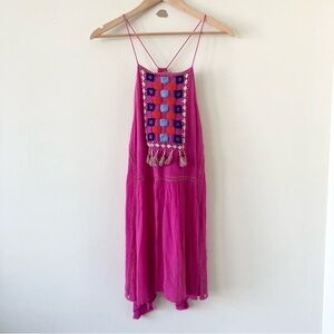 Piper by Townsen Pink Embroidered Bohemian Strapy Dress Size XS